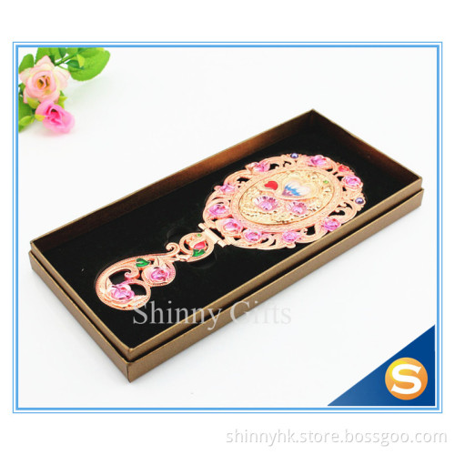 Heart Shape Folding handle quality square makeup mirror small table mirror handheld mirror wedding gift
